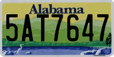 AL license plate 5AT7647