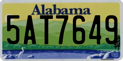 AL license plate 5AT7649