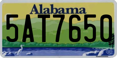 AL license plate 5AT7650