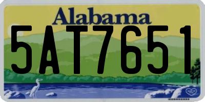 AL license plate 5AT7651