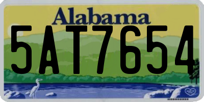 AL license plate 5AT7654