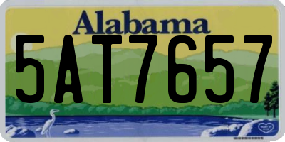 AL license plate 5AT7657