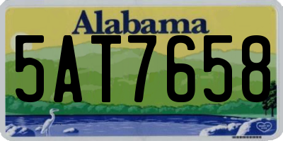 AL license plate 5AT7658