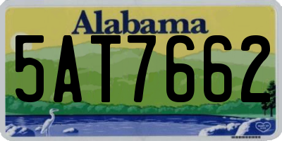 AL license plate 5AT7662