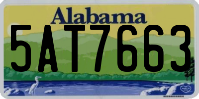 AL license plate 5AT7663