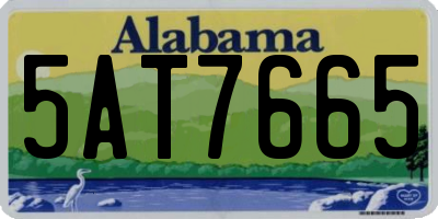 AL license plate 5AT7665