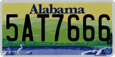 AL license plate 5AT7666