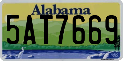 AL license plate 5AT7669