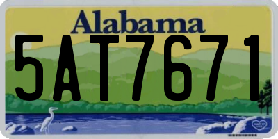 AL license plate 5AT7671