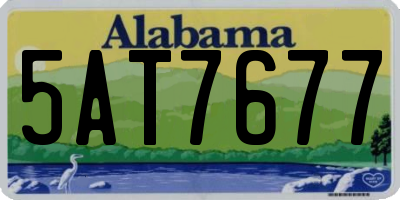 AL license plate 5AT7677