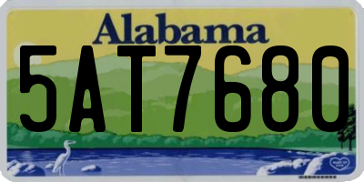 AL license plate 5AT7680