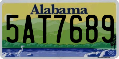 AL license plate 5AT7689