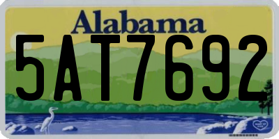 AL license plate 5AT7692