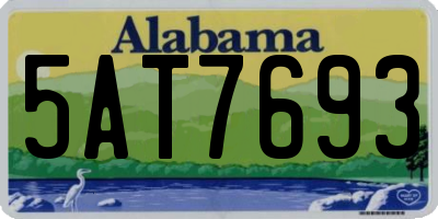 AL license plate 5AT7693