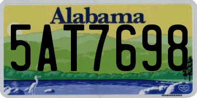 AL license plate 5AT7698
