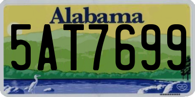 AL license plate 5AT7699