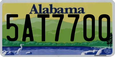 AL license plate 5AT7700