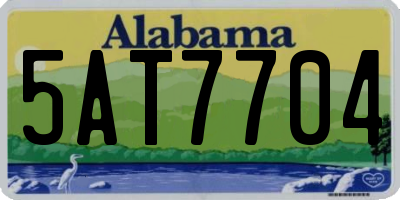 AL license plate 5AT7704