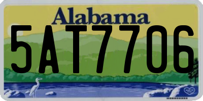 AL license plate 5AT7706