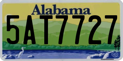 AL license plate 5AT7727