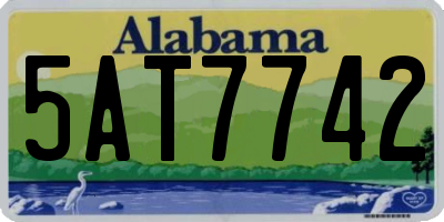 AL license plate 5AT7742