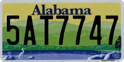 AL license plate 5AT7747