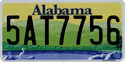 AL license plate 5AT7756