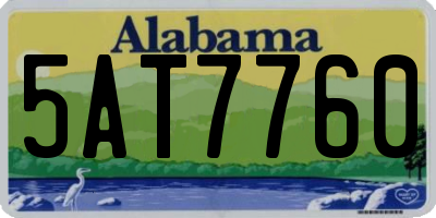 AL license plate 5AT7760
