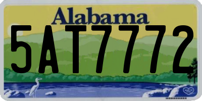 AL license plate 5AT7772