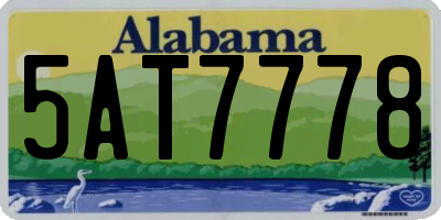 AL license plate 5AT7778