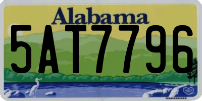 AL license plate 5AT7796