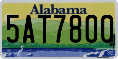 AL license plate 5AT7800