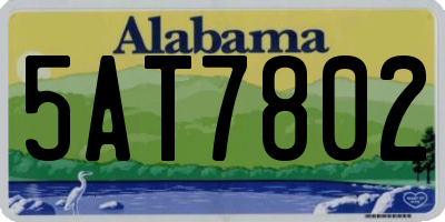 AL license plate 5AT7802