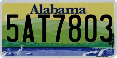 AL license plate 5AT7803
