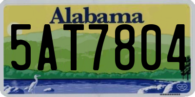 AL license plate 5AT7804