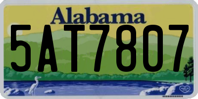 AL license plate 5AT7807