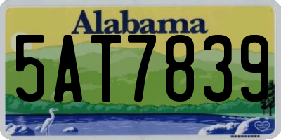 AL license plate 5AT7839