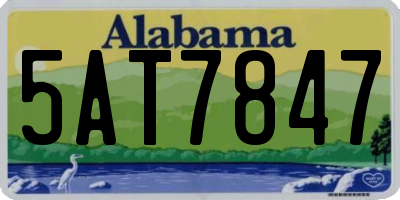 AL license plate 5AT7847