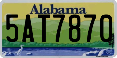 AL license plate 5AT7870