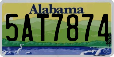 AL license plate 5AT7874