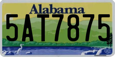 AL license plate 5AT7875