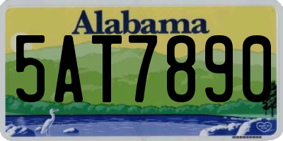 AL license plate 5AT7890