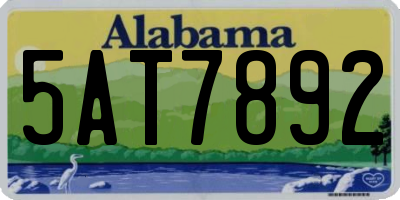 AL license plate 5AT7892