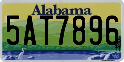 AL license plate 5AT7896
