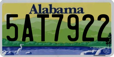 AL license plate 5AT7922