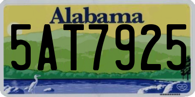 AL license plate 5AT7925
