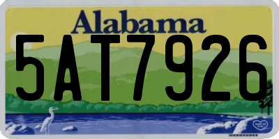 AL license plate 5AT7926