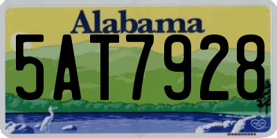 AL license plate 5AT7928
