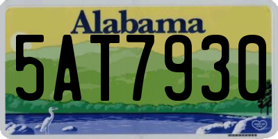 AL license plate 5AT7930