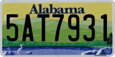 AL license plate 5AT7931